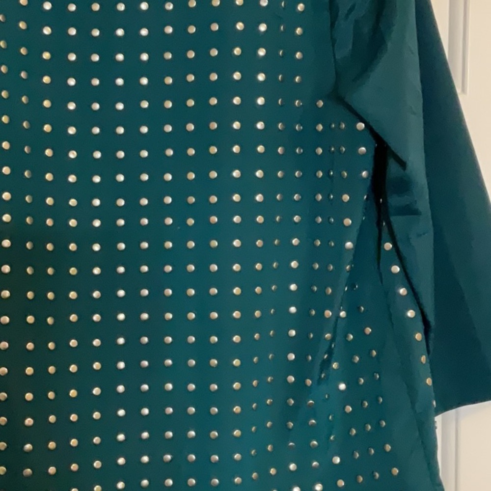 Teal Studded Women's Jacket - Picture 3 of 6